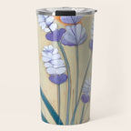 Minimal Lavender Floral Art Travel Mug Gallery Image 1