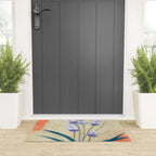 Minimal Lavender Floral Art Welcome Mat Gallery Image 3