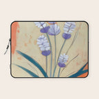 Minimal Lavender Floral Art Laptop Sleeve Gallery Image 1