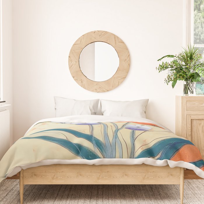 Minimal Lavender Floral Art Duvet Cover Gallery Image 3