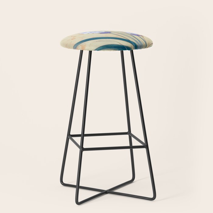 Minimal Lavender Floral Art Stool Gallery Image 1