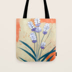 Minimal Lavender Floral Art Tote Bag Gallery Image 1