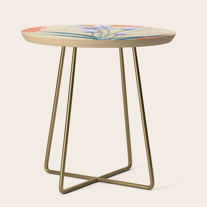 Minimal Lavender Floral Art Side Table Gallery Image 1