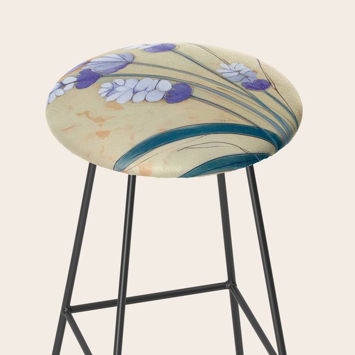 Minimal Lavender Floral Art Stool Gallery Image 2