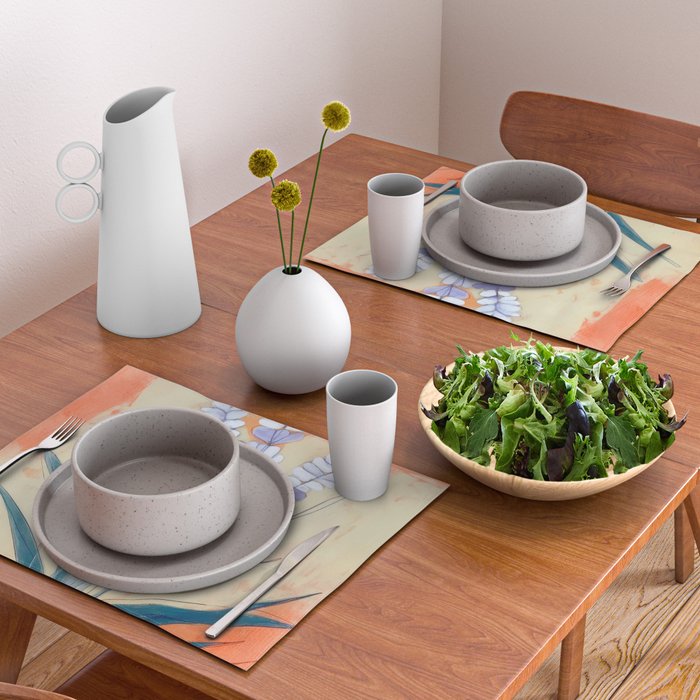 Minimal Lavender Floral Art Placemat Gallery Image 2