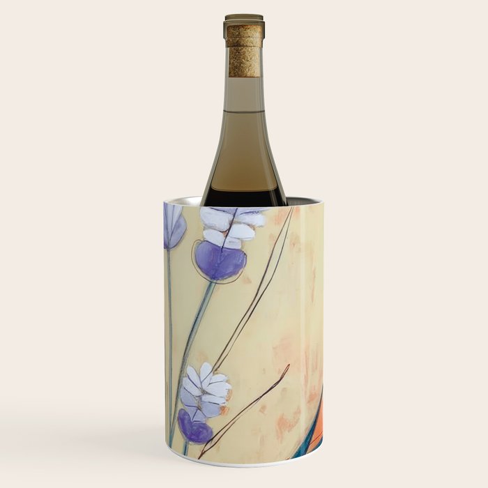 Minimal Lavender Floral Art Wine Chiller Gallery Image 3