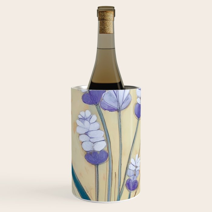 Minimal Lavender Floral Art Wine Chiller Gallery Image 1