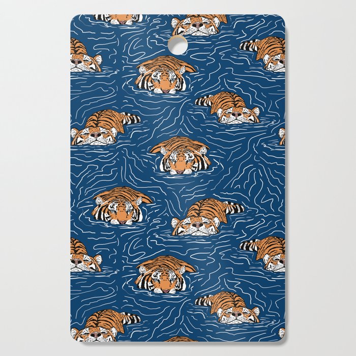 Tigers in the water Cutting Board Gallery Image 1