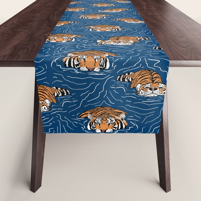 Tigers in the water Table Runner Gallery Image 1