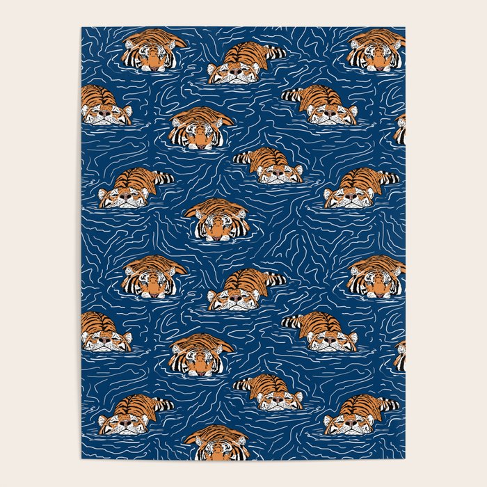 Tigers in the water Poster Gallery Image 4