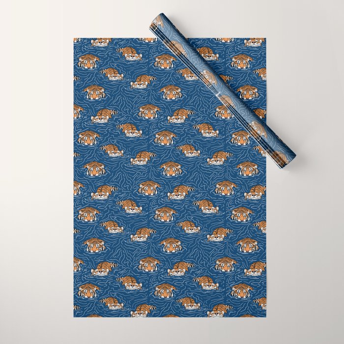 Tigers in the water Wrapping Paper Gallery Image 1