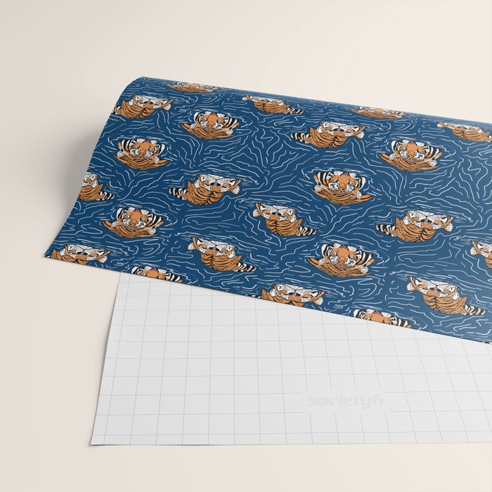 Tigers in the water Wrapping Paper Gallery Image 2