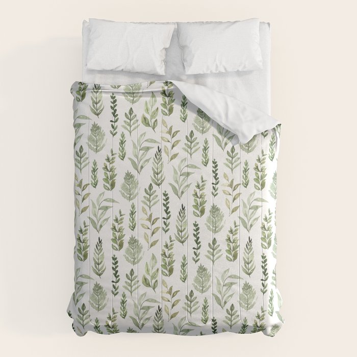 Watercolor leaves Comforter Gallery Image 6