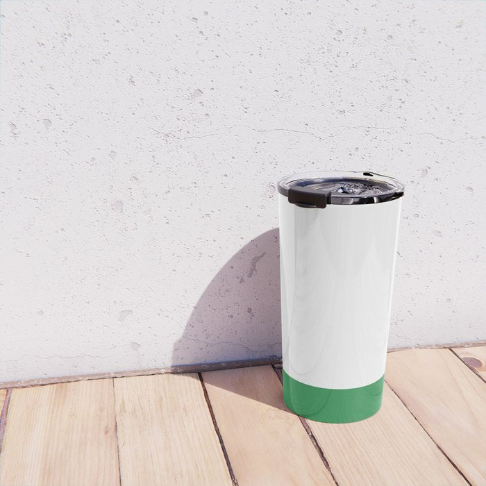    Color Block Green and White Travel Mug Gallery Image 4