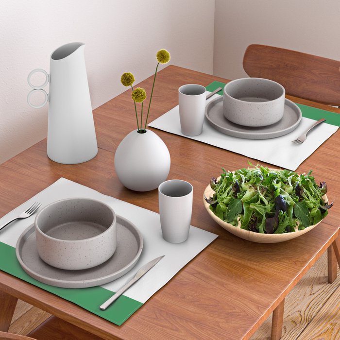    Color Block Green and White Placemat Gallery Image 2
