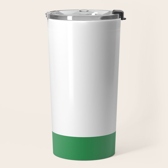    Color Block Green and White Travel Mug Gallery Image 2