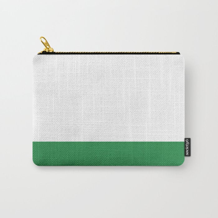    Color Block Green and White Carry All Pouch Gallery Image 1