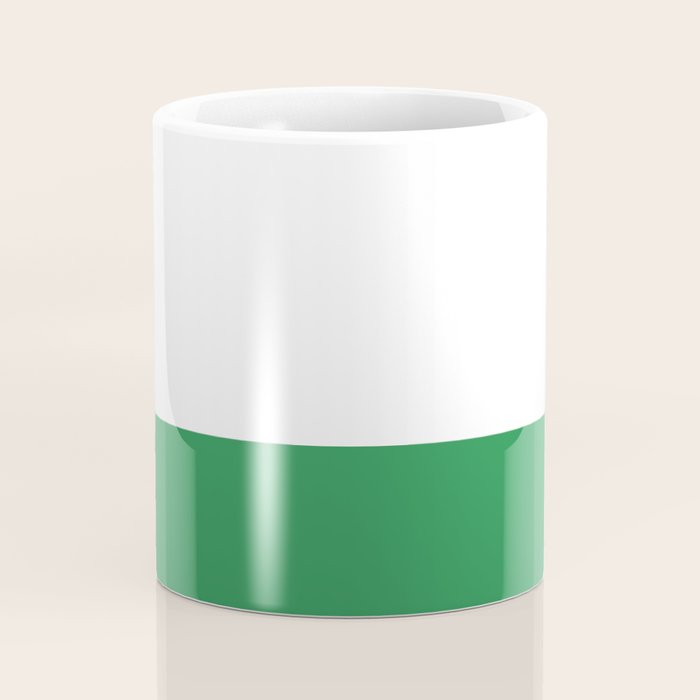    Color Block Green and White Coffee Mug Gallery Image 4