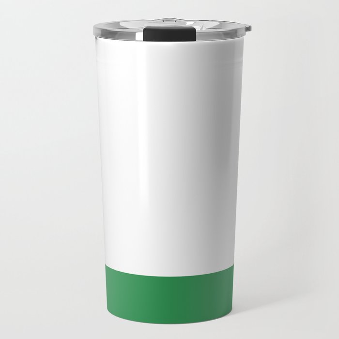    Color Block Green and White Travel Mug Gallery Image 1