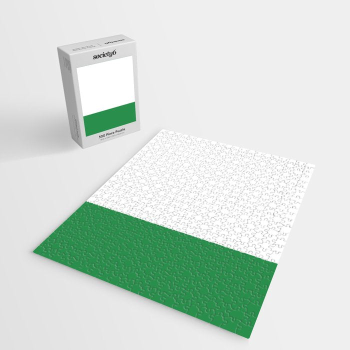    Color Block Green and White Jigsaw Puzzle Gallery Image 2