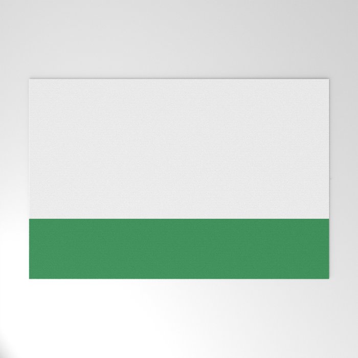    Color Block Green and White Welcome Mat Gallery Image 1
