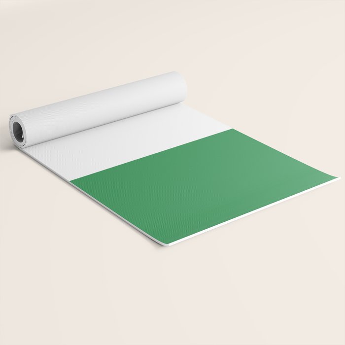    Color Block Green and White Yoga Mat Gallery Image 2