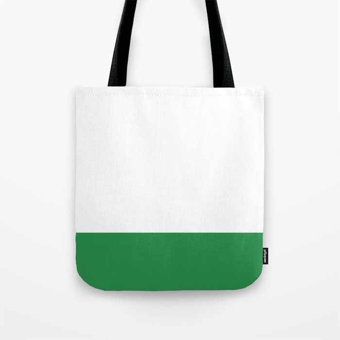    Color Block Green and White Tote Bag Gallery Image 1
