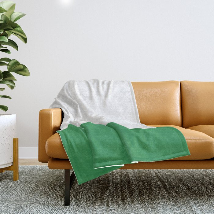    Color Block Green and White Throw Blanket Gallery Image 1
