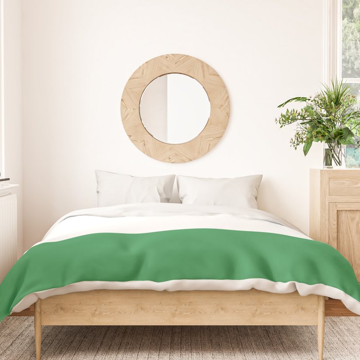    Color Block Green and White Duvet Cover Gallery Image 3