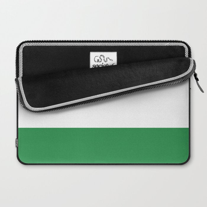    Color Block Green and White Laptop Sleeve Gallery Image 2