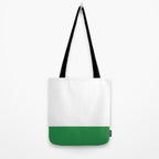    Color Block Green and White Tote Bag Gallery Image 2