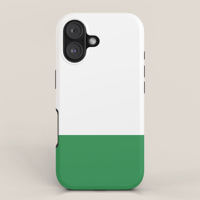    Color Block Green and White iPhone Case Gallery Image 1