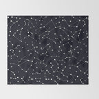 Night Sky, Constellation & Stars Throw Blanket Gallery Image 2