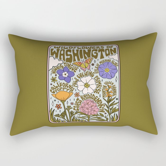 Washington Wildflowers Rectangular Pillow Gallery Image 2