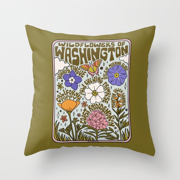 Washington Wildflowers Throw Pillow Gallery Image 6