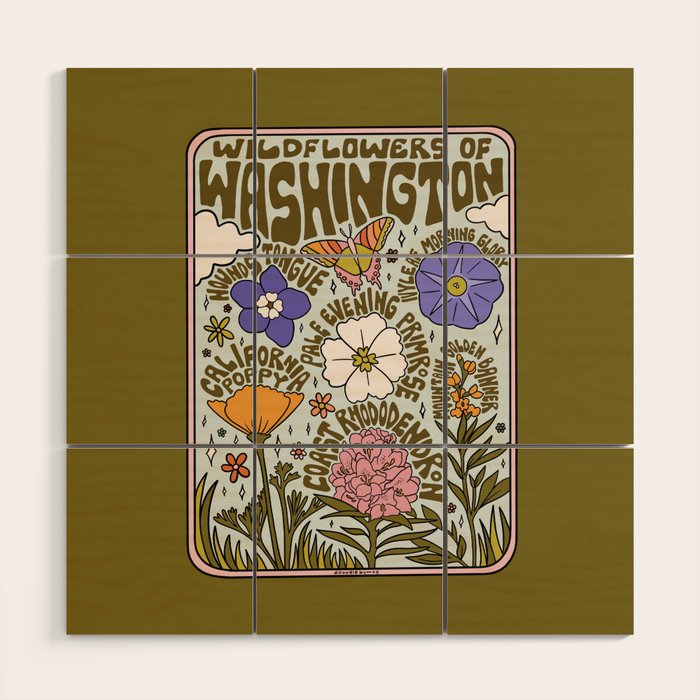 Washington Wildflowers Wood Wall Art Gallery Image 1