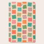 Vintage flower postage stamp pattern Cutting Board Gallery Image 1