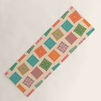 Vintage flower postage stamp pattern Yoga Mat Gallery Image 1