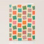 Vintage flower postage stamp pattern Stationery Card Gallery Image 2