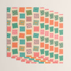 Vintage flower postage stamp pattern Wrapping Paper Gallery Image 3