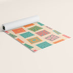 Vintage flower postage stamp pattern Yoga Mat Gallery Image 2