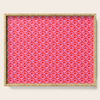 Vibrant Pop Roses Preppy Pink and Red Pattern Serving Tray Gallery Image 1