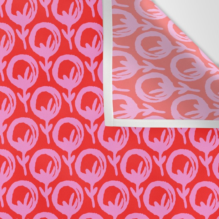 Vibrant Pop Roses Preppy Pink and Red Pattern Wall Tapestry Gallery Image 3