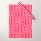 Vibrant Pop Roses Preppy Pink and Red Pattern Wrapping Paper Gallery Image 1
