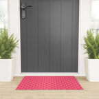 Vibrant Pop Roses Preppy Pink and Red Pattern Welcome Mat Gallery Image 3