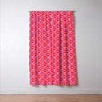 Vibrant Pop Roses Preppy Pink and Red Pattern Window Curtain Gallery Image 3