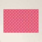 Vibrant Pop Roses Preppy Pink and Red Pattern Welcome Mat Gallery Image 1