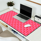 Vibrant Pop Roses Preppy Pink and Red Pattern Desk Mat Gallery Image 2