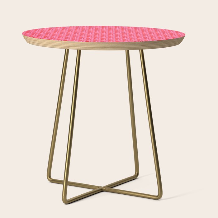 Vibrant Pop Roses Preppy Pink and Red Pattern Side Table Gallery Image 1