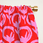 Vibrant Pop Roses Preppy Pink and Red Pattern Window Curtain Gallery Image 2